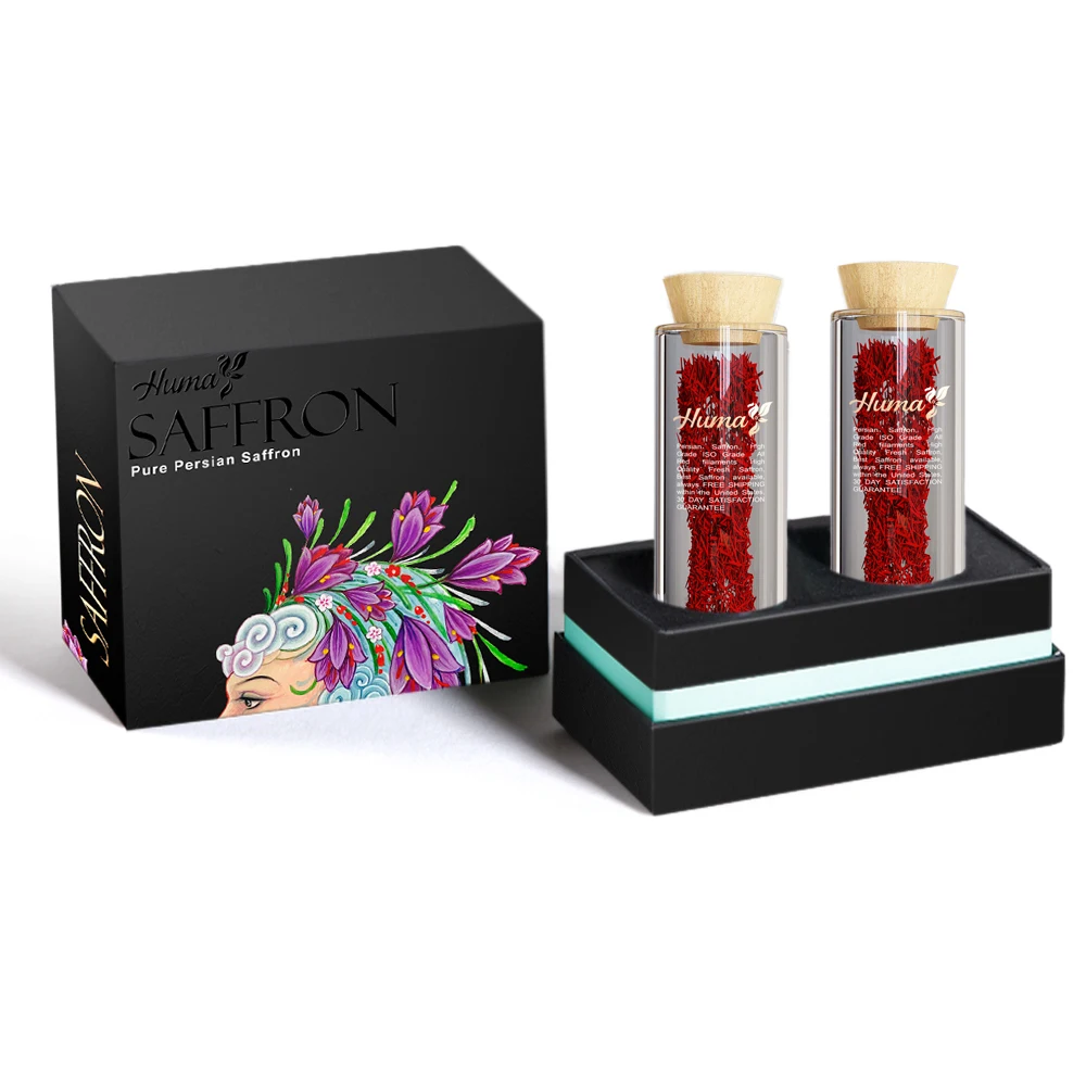 Custom logo printing rigid paper safron saffran saffron bottle jar packaging box luxury saffron gift box 2