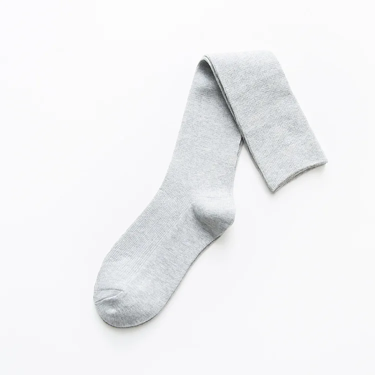grey LITTHING длинные чулки женские хлопковые теплые бедра высокие Новые Модные Полосатые гольфы сексуальные чулки выше колена для женщин - Цвет: grey