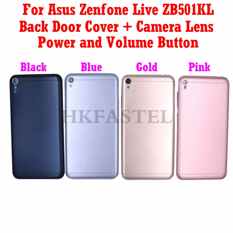 

For Asus Zenfone Live ZB501KL New Original Back Housing Back Cover Battery Door With Side power volume Button + Camera Lens
