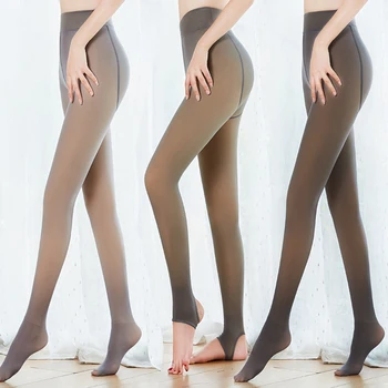 

Thick Velvet Warm Mesh High Waist Leggings Stewardess Really Gray Translucent Legins Fake Translucent Leg Mesh Pants Hostess