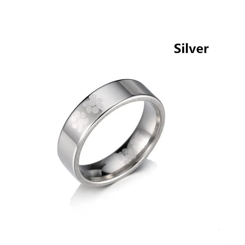 Silver 8 мм ширина лица Мода радуга цвет медведь с четырьмя когтями титановая сталь кольца № 6 7 8 9 10 11 размер женские и мужские кольца вечерние Декор - Цвет основного камня: Silver