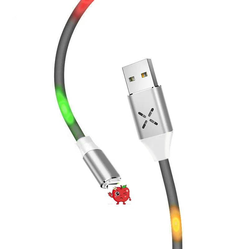Кабель usb type C с светодиодный индикатором Micro usb зарядный кабель для Iphone samsung Galaxy Note 9 кабель для зарядки телефона 2.4A