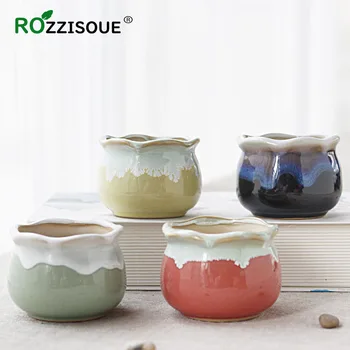 

Small Planten Pot Decoration Macetas Para Bonsai Planter Pottery Flowerpots Planters for Succulents Flower-shaped Cactus Pots
