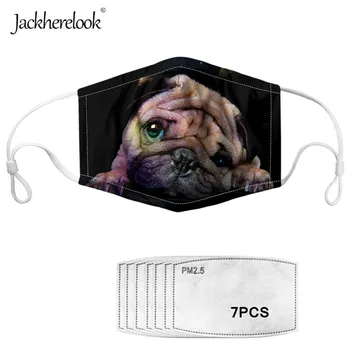 

Jackherelook Funny Face Mask Black Pug Print Anti-Haze Dust 7PCS Filters Face Masks Prevent Bacteria Reusable Respirator 2020