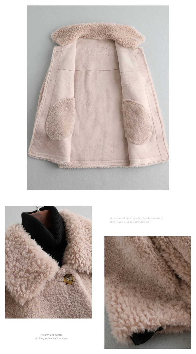Pudi A19067 женская зимняя простая стильная натуральная шерстяная Меховая куртка, пальто Женская модная Натуральная меховая шуба верхняя одежда