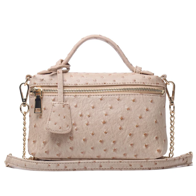 Ostrich Khaki Новое поступление, сумка-клатч из кожи страуса, переносная кожаная сумка-клатч, сумка на плечо, сумочка - Цвет: Ostrich Khaki