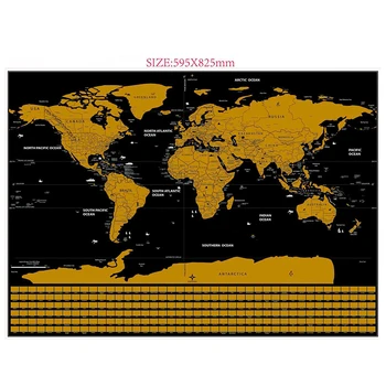 

Mini Black Deluxe Travel Scrape World Map New Poster Traveler Vacation Scratch Off World Map Travel Vacation Map 60*82cm/32x23in