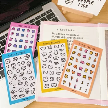 

Kawaii Journal Stickers Cute Cute Alphabet Small Animal Pattern Stickers Scrapbooking Decoration Stationary Stickers