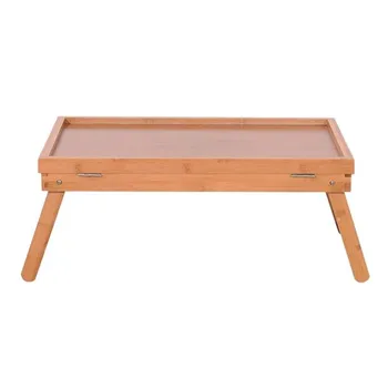 

Table Top Adjustable Dining-table Wood Color Bamboo Table for surfing the Internet coloring reading Portable Desk