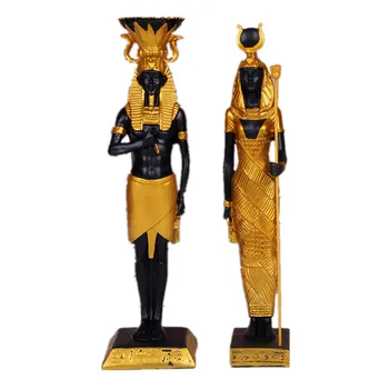 

Sales Egypt Style Pharaohn Statue&sculpture Egypt Cleopatra Ornaments Resin Craft Home Decoration Accessories 2pcs/set R1301
