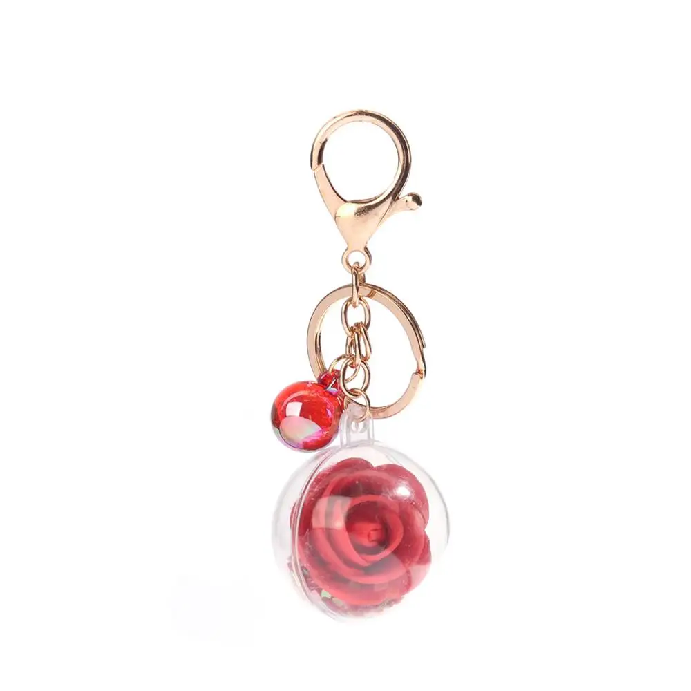 

Doreen Box Keychain & Keyring Clear Round Ball Flower Multicolor Sequins Fashion Women Jewelry Bag Accessories 11.6cm x 4cm 1 PC