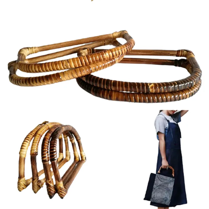 21020 Pieces 18.5x10.5cm Natural Rattan Handle For Vintage Knit Obag
