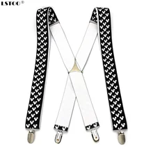 New Arrival 3.5cm Width X-Back Design Little squirrel Printed Suspenders Men Women Stretch Adjustable Braces New Year Party Gift