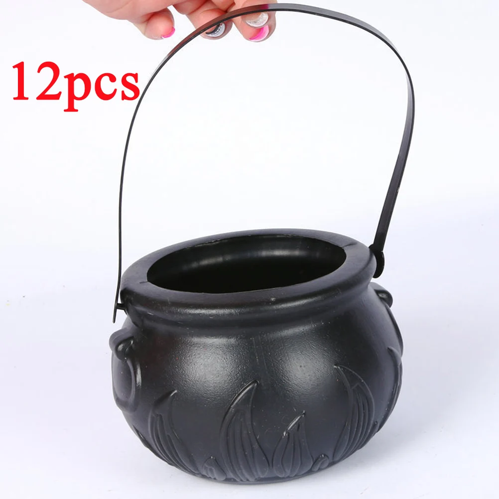 12pcs Pumpkin Bucket Halloween Decoration Witch Bucket Halloween Candy