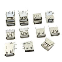 5PCS USB Type A Standard Port Female Solder Jacks Connector PCB Socket Type B 90 Degree Horizontal Straight Insertion Patch - Image 2