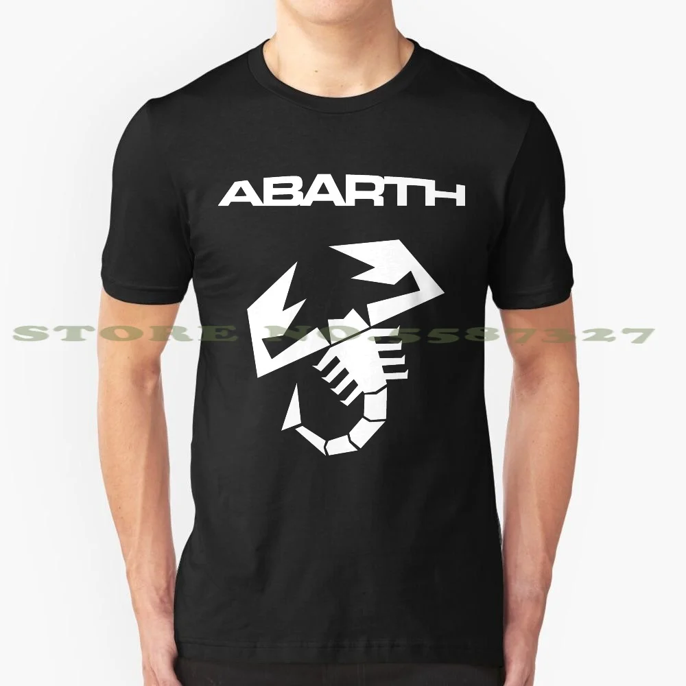 Abarth Scorpion White Fashion Vintage Tshirt Magliette Abarth Scorpion White Black Cars Sports Racing Italy Motor Tuning Rally