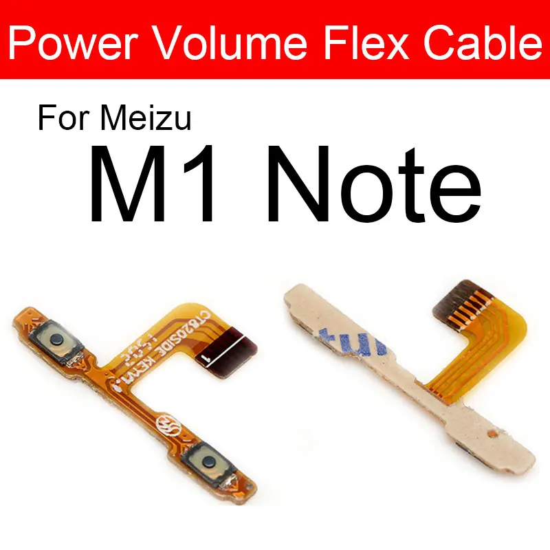 Гибкий кабель питания для Meizu Meilan M1 M2 M3 M3s M5 M5s M5c M6 M6S Max Note, кнопка переключения, боковой гибкий ленточный ремонт - Цвет: M1 Note