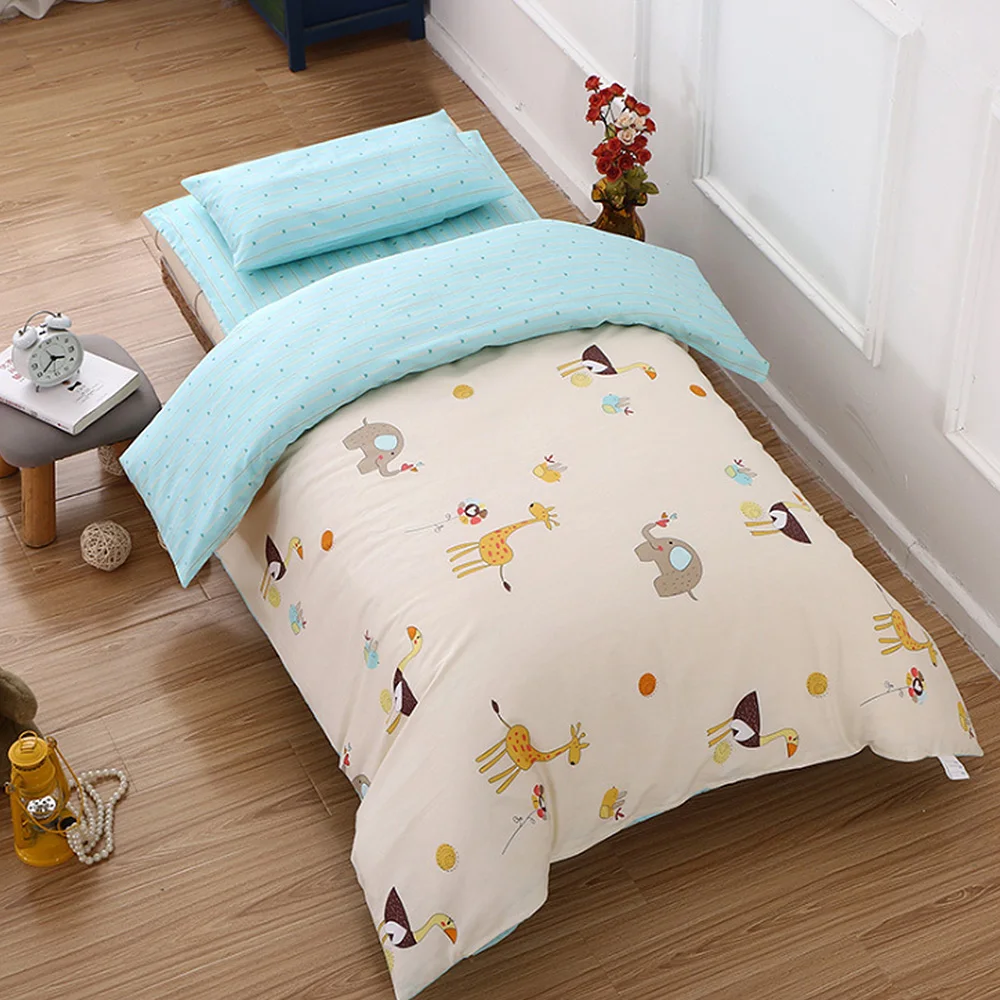3Pcs/set Cotton Crib Bed Linen Kit Cartoon Baby Bedding Set for Boy Girl Including Pillowcase Bed Sheet Duvet Cover
