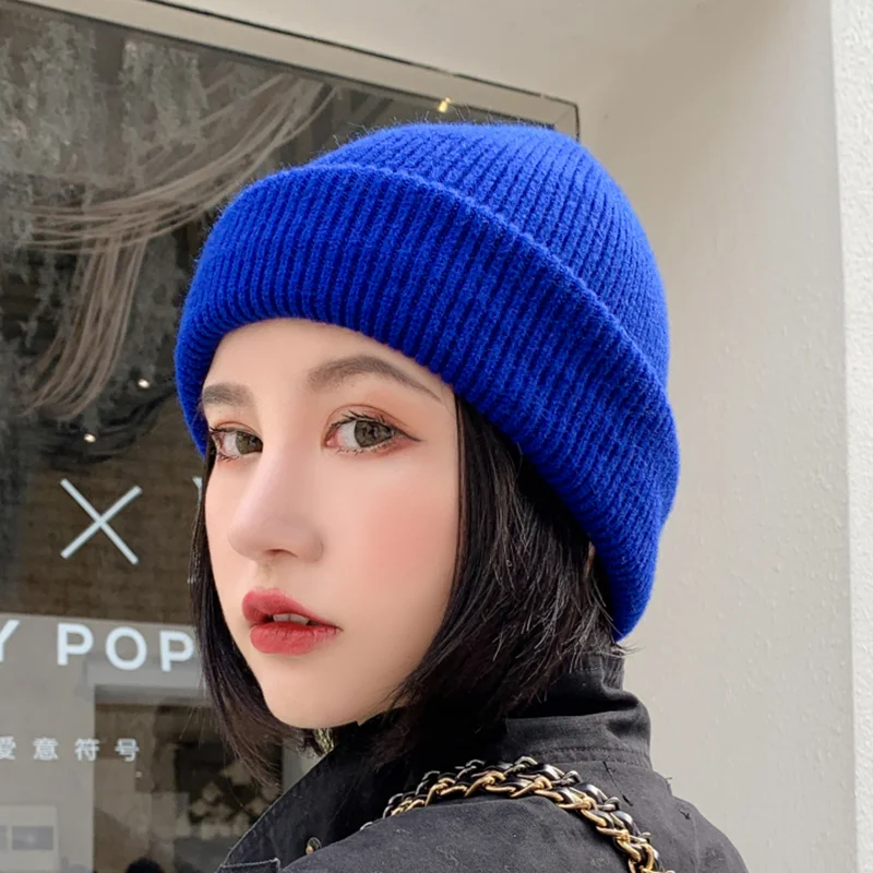 Высококачественная громоздкая шапочка зимняя женская шапка Skullies Beanies вязаная шапка теплая куртка с шерстяной подкладкой для женщин унисекс зимняя Лыжная шапка