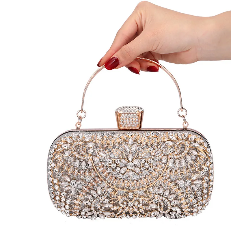 

Hot Selling Women Flower Crystal Clutch for Wedding Party Rhinestone Evening Bag -B5