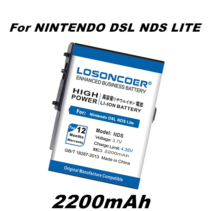 

LOSONCOER 2200mAh DSL NDS DSLNDS 3.7V Rechargeable Lithium-ion Battery for Nintendo DSL NDS Lite Battery ~In Stock +Tools