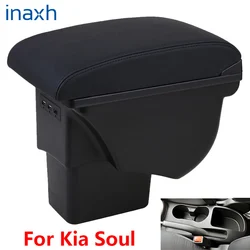 Reposabrazos para Kia Soul, caja de almacenamiento con reposabrazos, accesorios, 3USB, para Kia Soul 2009, 2010, 2011, 2012, 2013, 2014