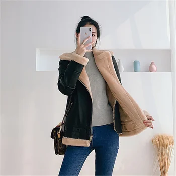 

Real Winter Korean Women's 2020 Long Sheepskin Jacket Loose Large Size Leather Fur Jacket Women