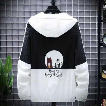 

Summer new Korean tide frock coat male hooded jacket breathable sun protection clothing QT5001-FS195-P35