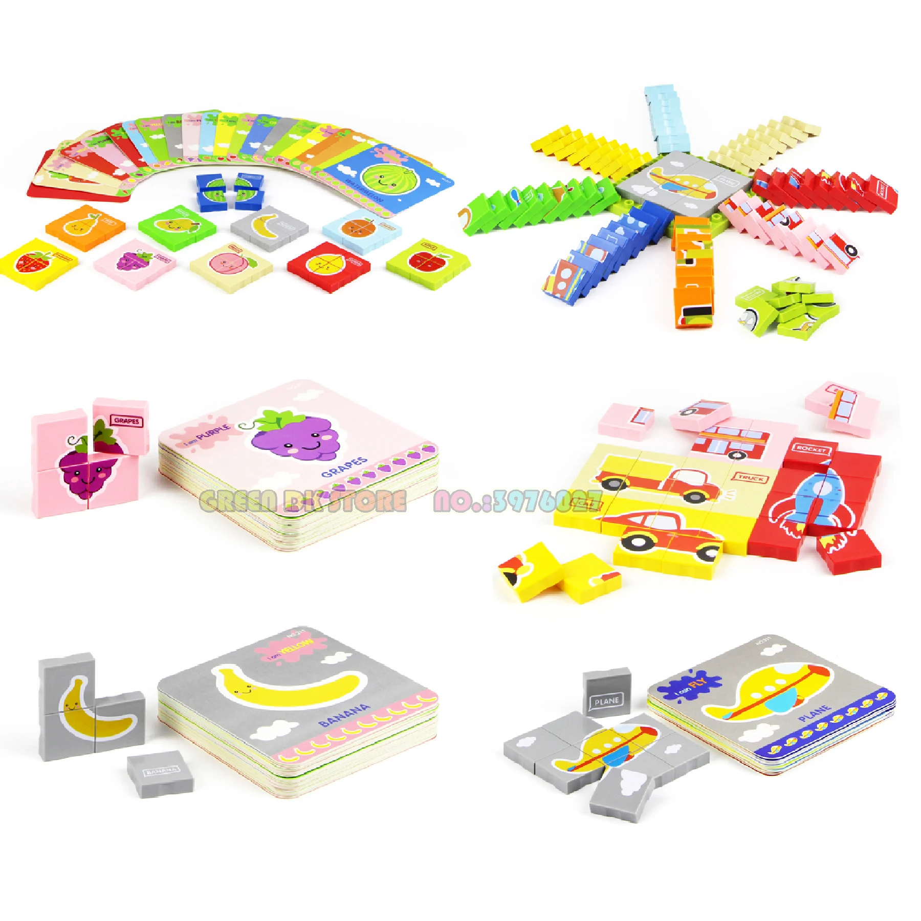  DIY Toys Montessori Puzzle/Hand Grab Board Set Educational Toy Cartoon Vehicle/ Marine Animal Baby 