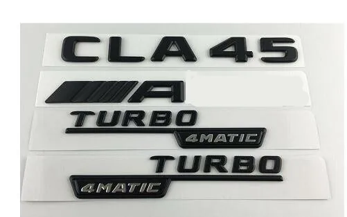Черный для CLA45 Для AMG TURBO 4matic Багажник крыло значки-эмблемы для Mercedes Benz - Цвет: 4pcs Matte Black