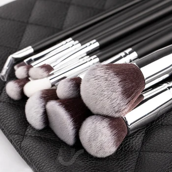

15pcs Makeup Brush Set Foundation Loose Powder Blush Eyeshadow Facial Contour Brightening Eyebrow Fan Brush Makeup Tool Set