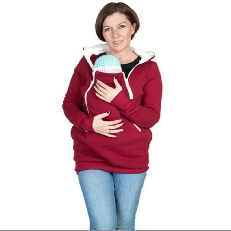 Maternity Hoodie Dress Pregnant Woman Loose Coat More Function Kangaroo Sweater Baby Clothes Femme Enceinte | Мать и ребенок