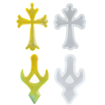 

10Pcs/Set Silicone Mold Mirror Cross DIY Cross Jewelry Pendant Making Tool Craft N58F