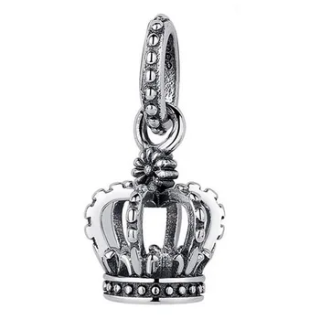 

Authentic 925 Sterling Silver Bead Charm Vintage Noble Splendor Crown Pendant Beads Fit Bracelet Bangle Jewelry