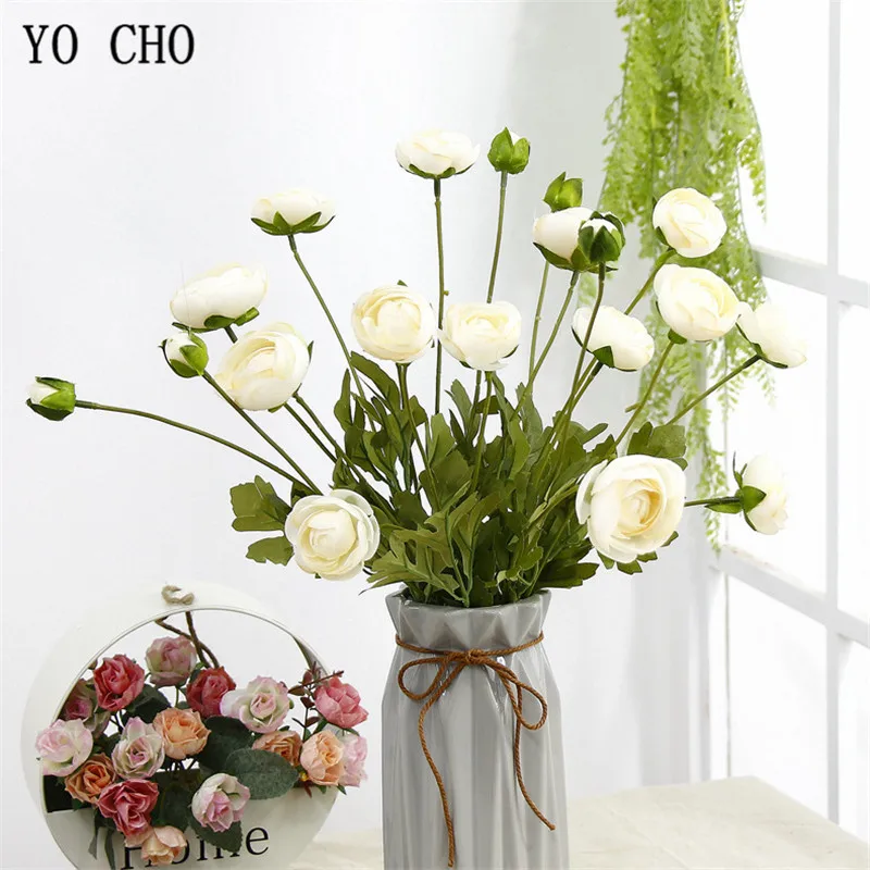 1 Mazzo Di 4 Fiori Artificiali Fiori Di Seta Fiori Artificiali Decorazione Della Casa Rami Di Fiori Della Parete Della Decorazione Di Cerimonia Nuzial