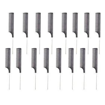 

16 Pieces Rat Tail Combs Black Pintail Hair Combs Salon Combs for Women Girls Hair Styling At Home Salon