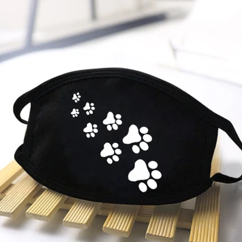 

Cactus Plant Print Dustproof Mask Harajuku Streetwear Masks Male Protective mouth Masks Fashion Breathable Cat footprints masque