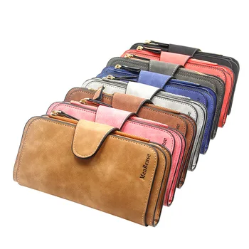 

New Arrival Womens Scrub Leather Wallet Lady Purses High Quality Ladies Clutch Purse Long Female Wallet Carteira Feminina.