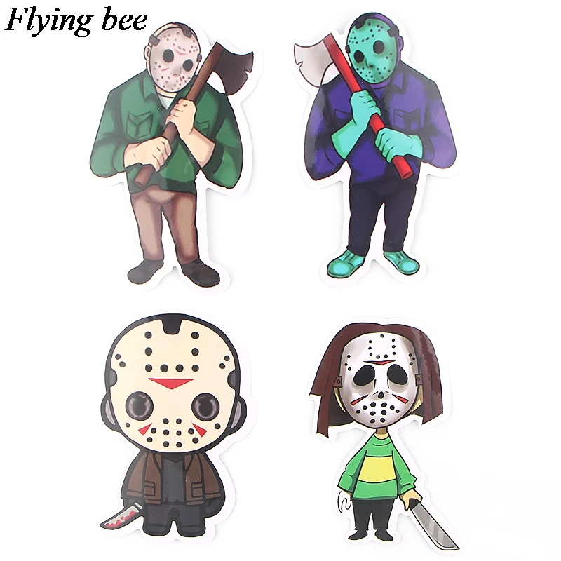 Flyingbee 35 шт. серия ужасов Jason Voorhees стикер Freddy Krueger наклейка s для DIY багажа Стикеры для автомобиля ноутбука наклейки X0633