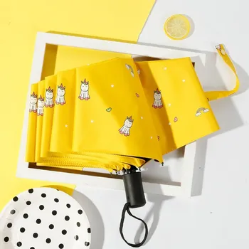 

INS Cartoon Unicorn Umbrella Rain Women uv Animal Unicorn Automatic Umbrella For Women Windproof Folding Umbrellas YS802