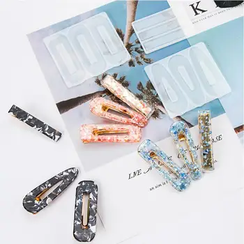 

Transparent Silicone Mould Dried Flower Resin Decorative Craft DIY Hairpin Mold epoxy resin molds for jewelry