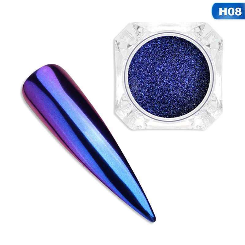 0.3g Chameleon Nail Art Glitters Magic Mirror Powder Chrome Pigment Manicure Nails Tips Decoration UV Gel Polish New Laser Dust - Цвет: 08