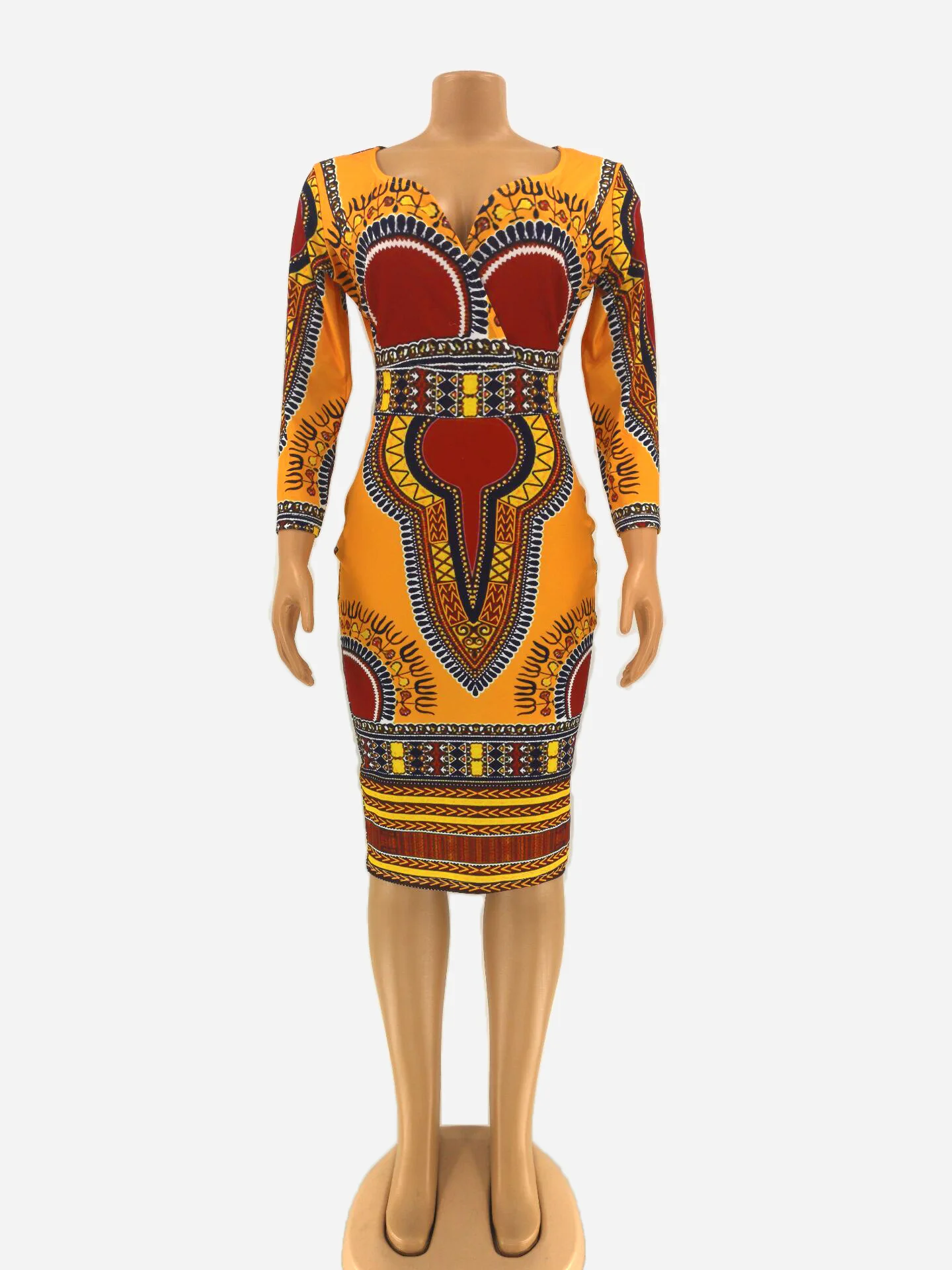 new summer sexy fashion style printing african women polyester knee-length dress S-XXL