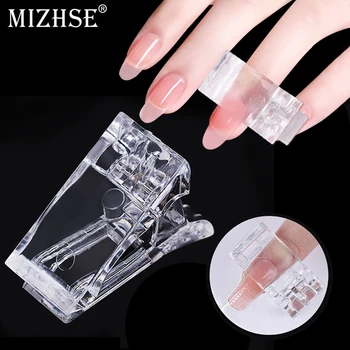 

MIZHSE False Nails Fixed Clip Quick Extension Gel Molds Tips UV Gel Builder Nail Forms Transparent Manicure Securing Tools