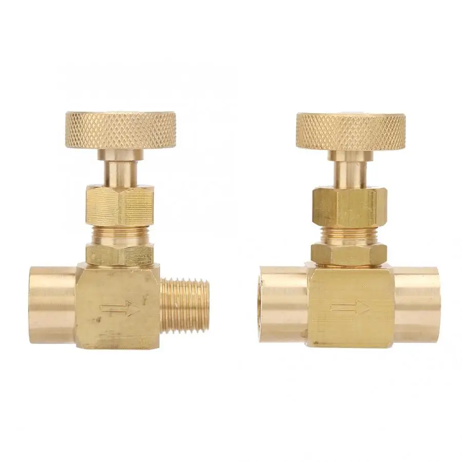 Медный игольчатый клапан промышленный высокого давления латунный инструмент игольчатый клапан управления 1/" NPT 60 градусов Угол резьбы