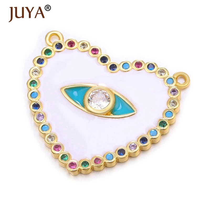 white JUYA Популярные Модные Подвески для изготовления ювелирных изделий, роскошные разноцветные хрустальные подвески от сглаза для женщин, подарок своими руками - Окраска металла: white