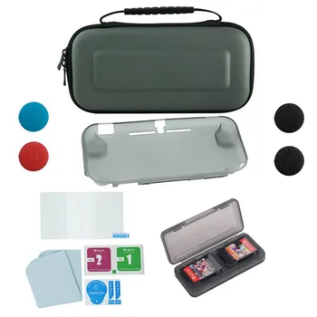 

New Switch Lite Host 8 In 1 Storage Set Portable Carrying Bag TPU Protective Shell Tempered Film