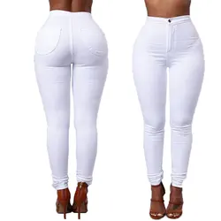 Pantalon crayon taille haute de couleur unie pour femme, taille Plus 4XL 