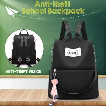 

Women Backpack Small Rucksack Anti-theft Oxford School Shoulder Bag Waterproof Backpacks for Teenage Girl Black Student Backpack