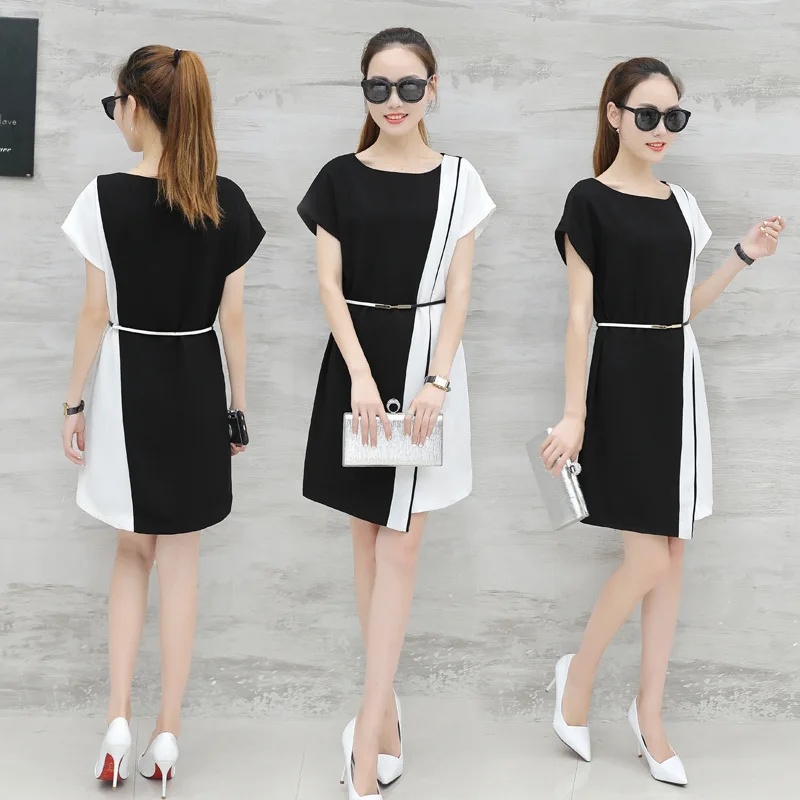 

2019 Ozhouzhan Summer Wear New Style Fashion WOMEN'S Dress-Style Business Dress Mid-length Slimming Large Size Short-sleeve Dres